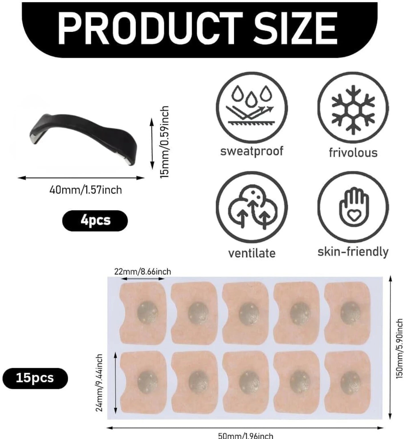 Velora BreatheEasy Magnetic Nasal Strips (15 pcs)