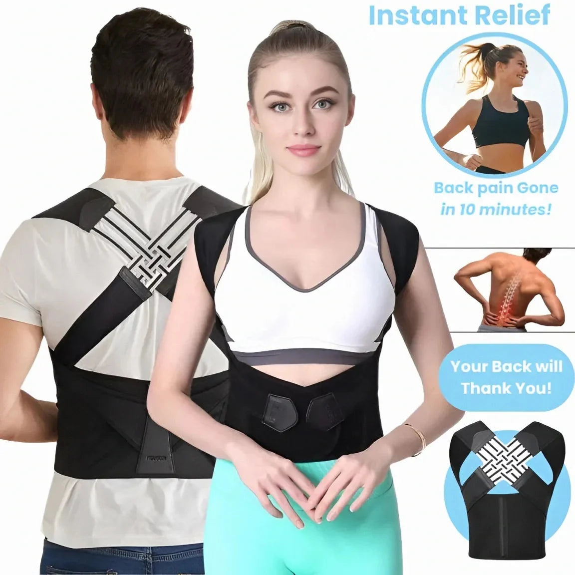Velora™ Adjustable Posture Corrector – Back, Neck & Shoulder Support